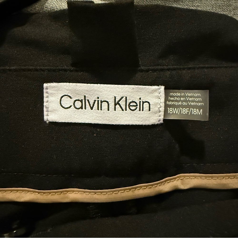 Calvin Klein Tapered Ankle Tie Front Pleated Paper Bag Waist Women's Pants 18W - Picture 9 of 10